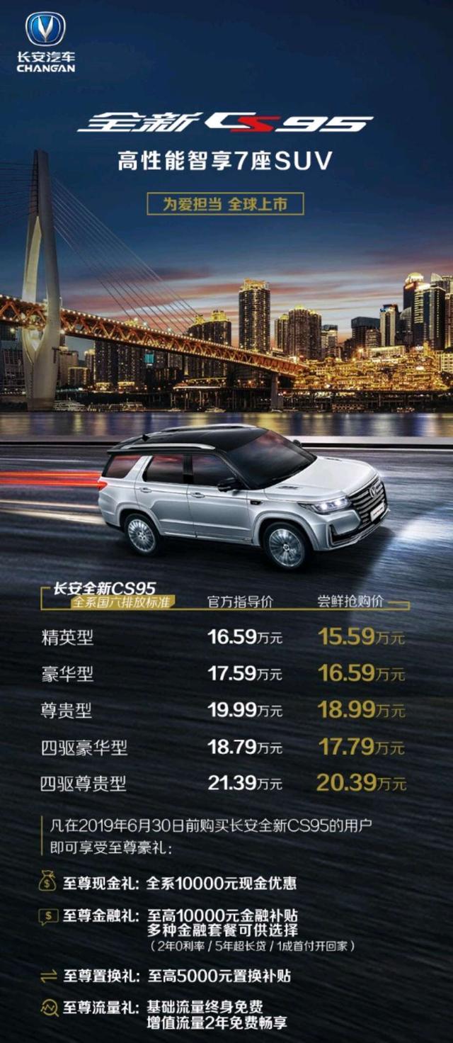 改款如换代!长安全新CS95售15.59万起,变脸能否让销量崛起?