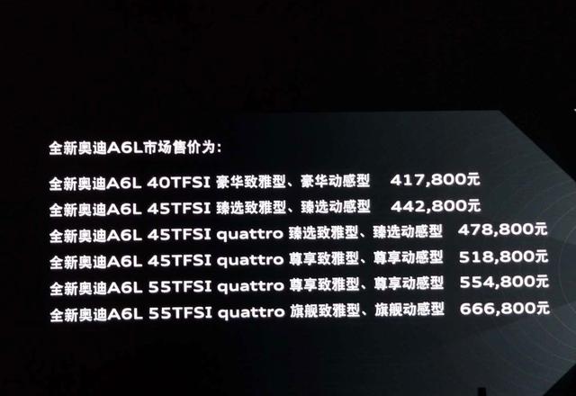 41.78万起 全新奥迪A6L正式上市 豪华C级轿车就得这么玩