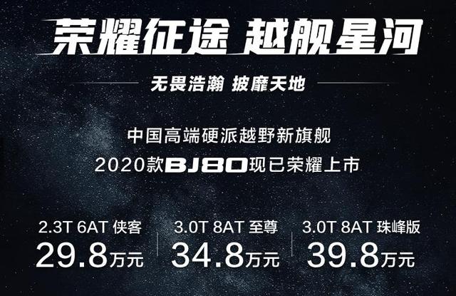 与中国首辆火星车同台"出道"，2020款BJ80上市，售价29.8万元起