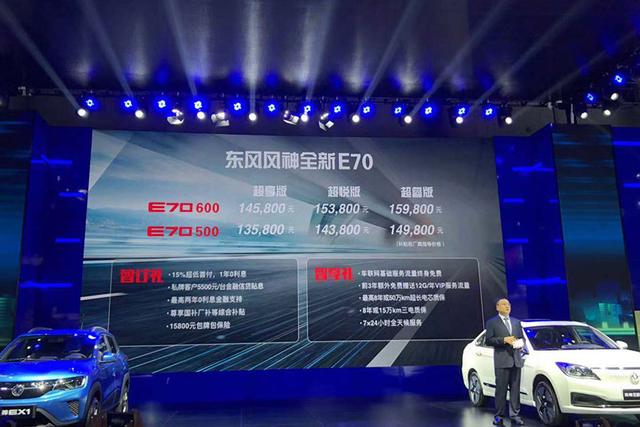 补贴后13.58万起，新款东风风神E70上市，综合续航里程508km