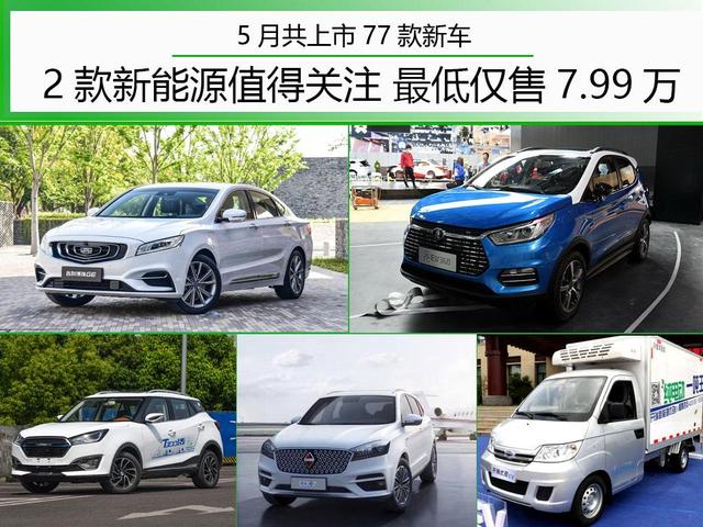 7.99万元起售 5月份共5款新能源/31款SUV上市 不信没有你想要的