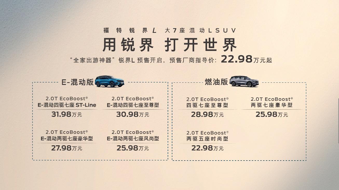 22.98万起，入门即高配，锐界L才是大7座SUV的风向标车型