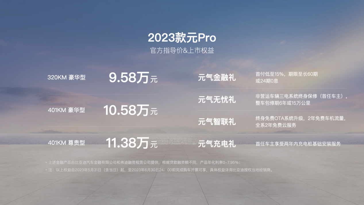 2023款元Pro上市9.58万元起，搭载e平台技术，A0级纯电最优选！