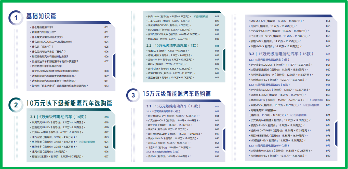 《新能源汽车选购指南》终面世：一本书速览近200款新能源汽车