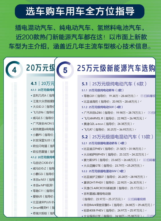 《新能源汽车选购指南》终面世：一本书速览近200款新能源汽车