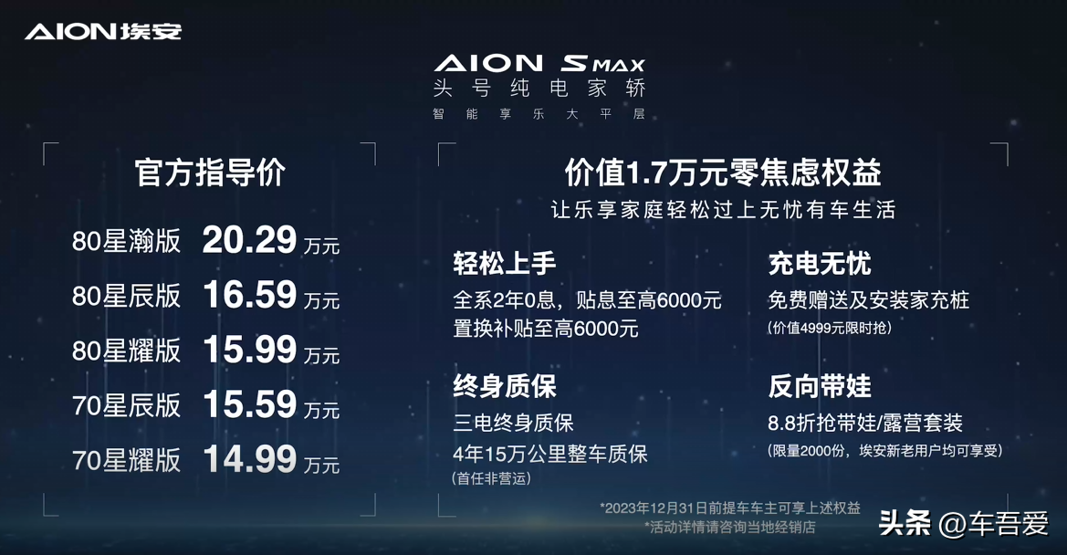 沈梦辰的反向带娃第一车，AION S MAX上市14.99万起