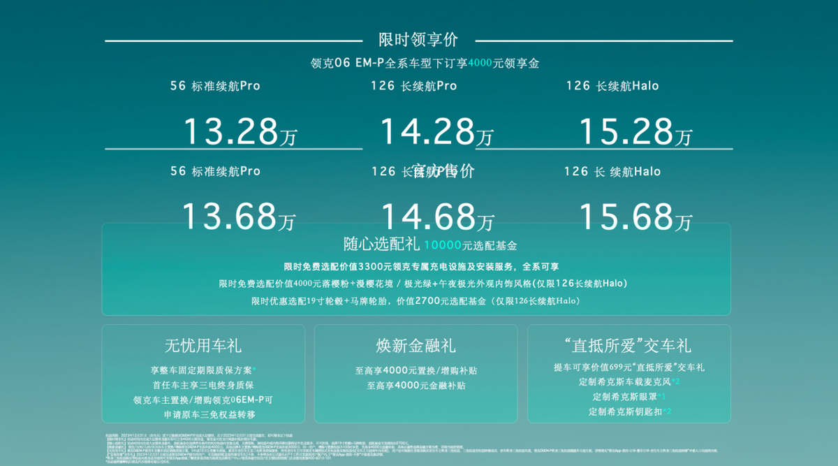 13.68万元起售 领克06EM-P满电启程