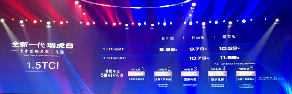 不玩面子工程，全新一代瑞虎8售8.88万元起，动力提升明显