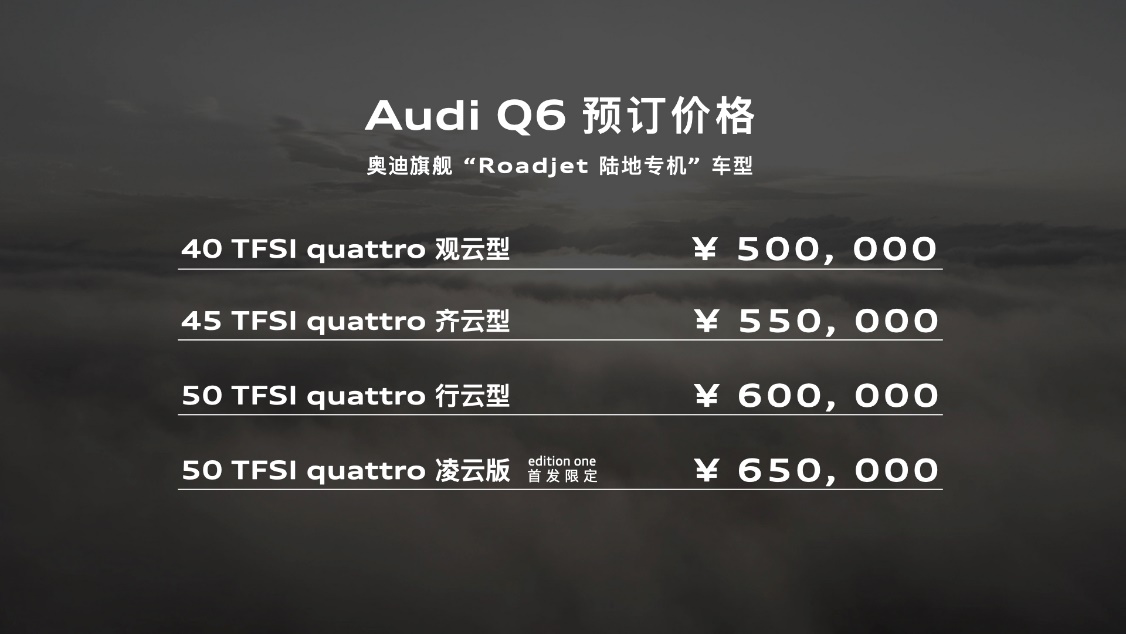 预售50万元起 奥迪最大尺寸SUV奥迪Q6来了