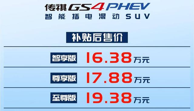 车市谈|补贴后售价16.38万元起，传祺GS4PHEV正式上市