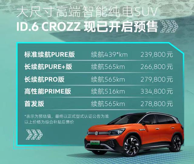 大众ID.6 CROZZ来了，23.98万开启预售，实力到底如何？