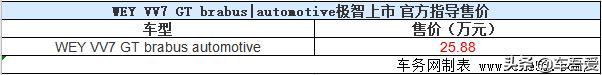 WEY VV7 GT巴博斯版上市 售25.8万元 限量300台