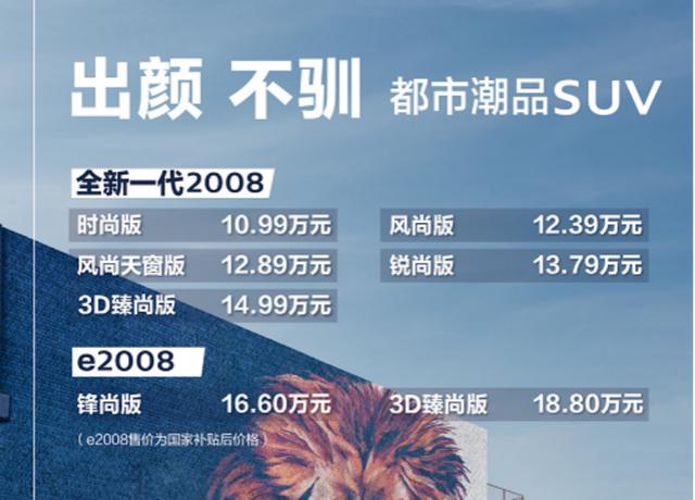 “狠萌狠萌”的标致全新一代2008来咯,还带着纯电版e2008呢