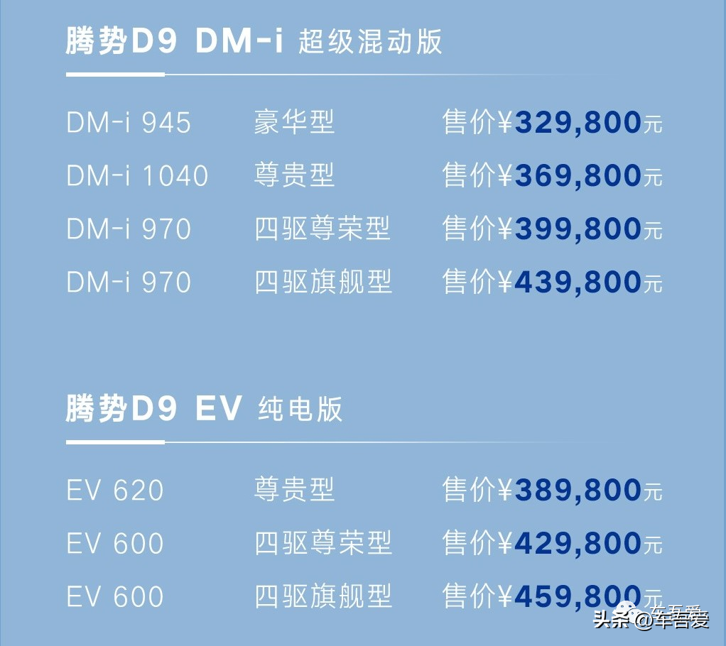 高端旗舰MPV腾势D9正式上市 售32.98-45.98万元