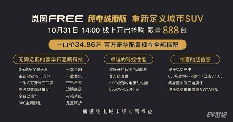 岚图FREE为什么要推纯电城市版？