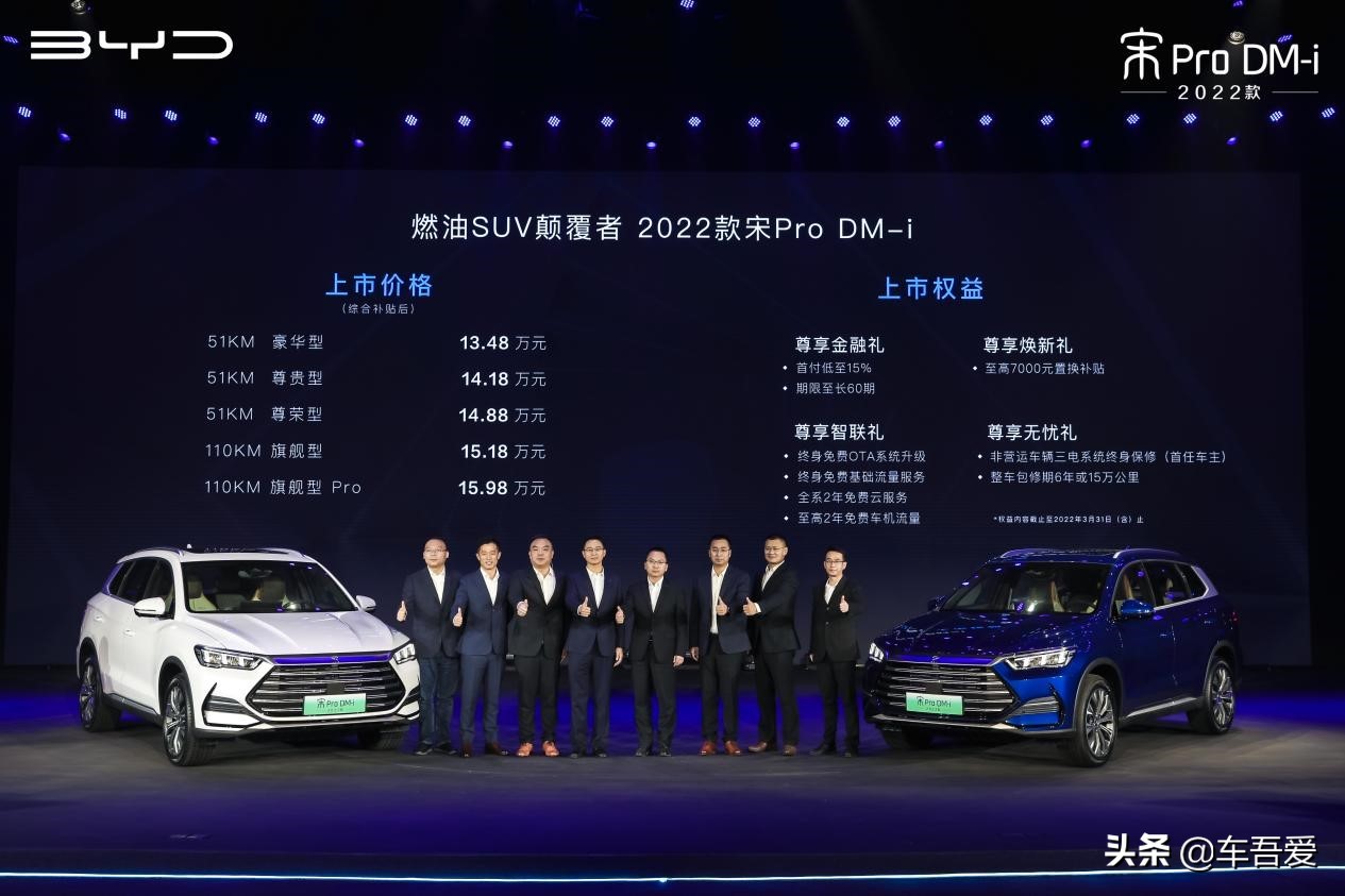 你还买燃油SUV?2022款宋Pro DM-i上市售价13.48万元起