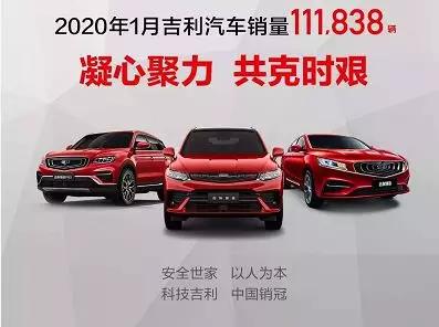 2020年1月车企销量盘点：吉利销量11万辆 长城超8万辆