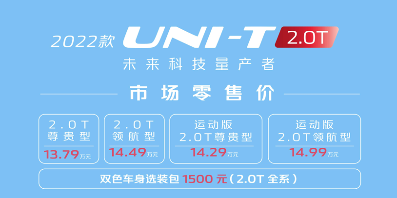 无2.0T不幸福！长安UNI-T新增2.0T车型，顶配不足15万你心动吗？