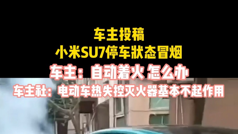 小米SU7停车状态冒烟