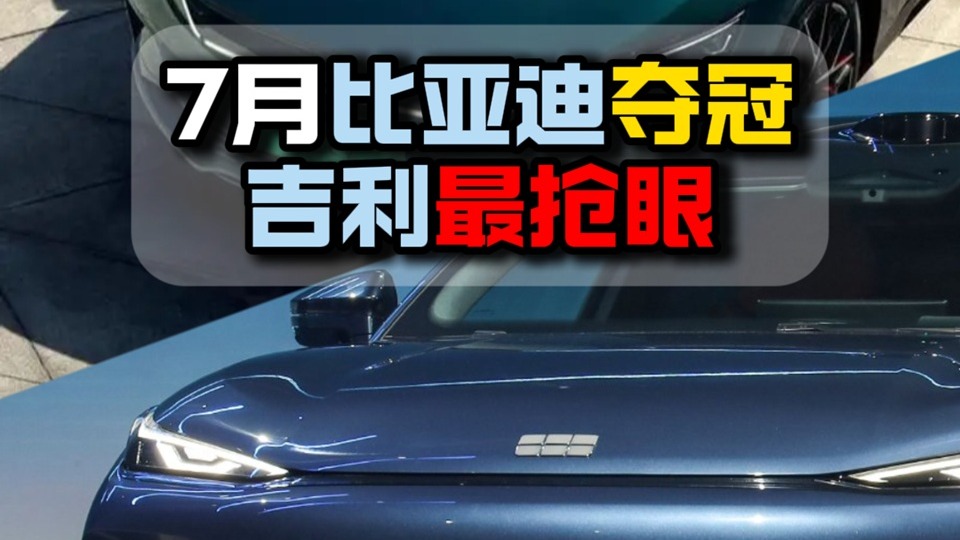 7月比亚迪夺冠吉利最抢眼