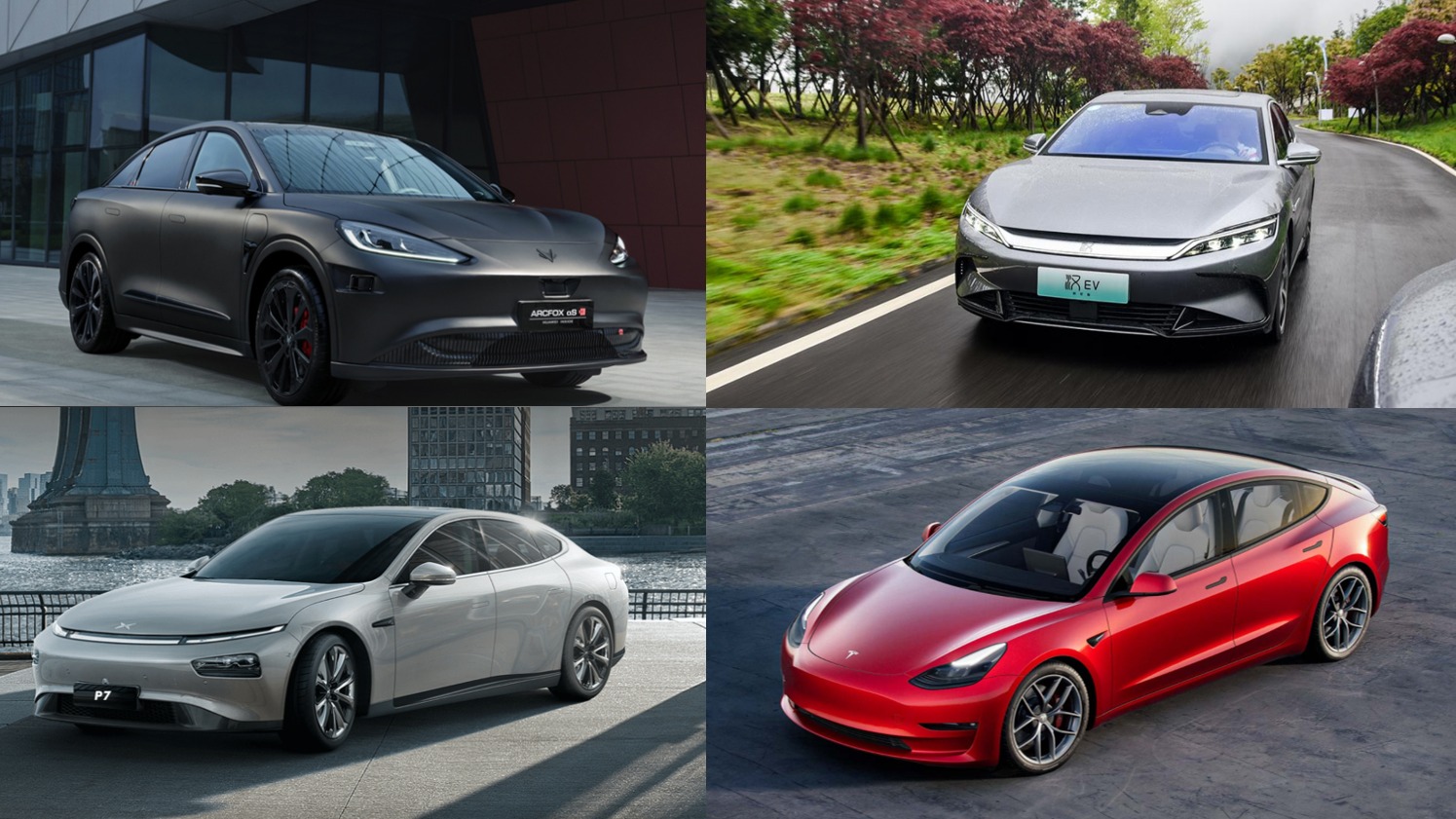 续航都在700km左右，小鹏P7、汉EV、Model 3和阿尔法S谁更值得选？